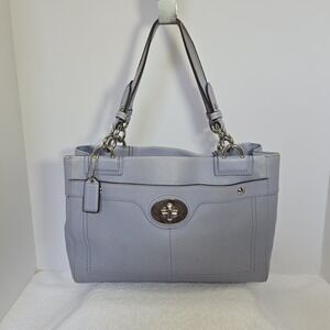 Coach Penelope Periwinkle Leather Satchel Blue Shoulder Bag Pebbled Orig Hangtag